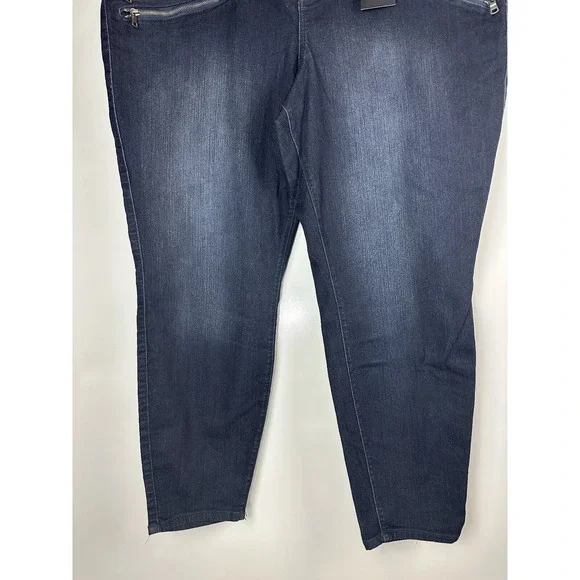 NWT Torrid Jegging Moto Multi Zip Stretch Dark Wash Jeans Women's Plus Size 26 - Picture 4 of 11